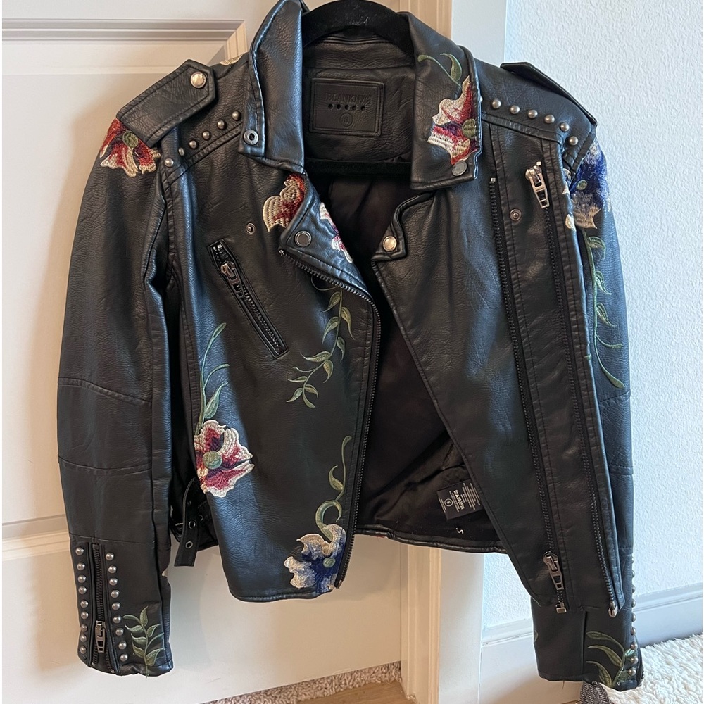 Blank NYC Embroidered Leather Jacket